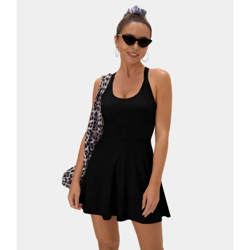 NWT HALARA Backless Cut Out Twisted 2-in-1 Jumper Dress w/ Side Pockets Size S